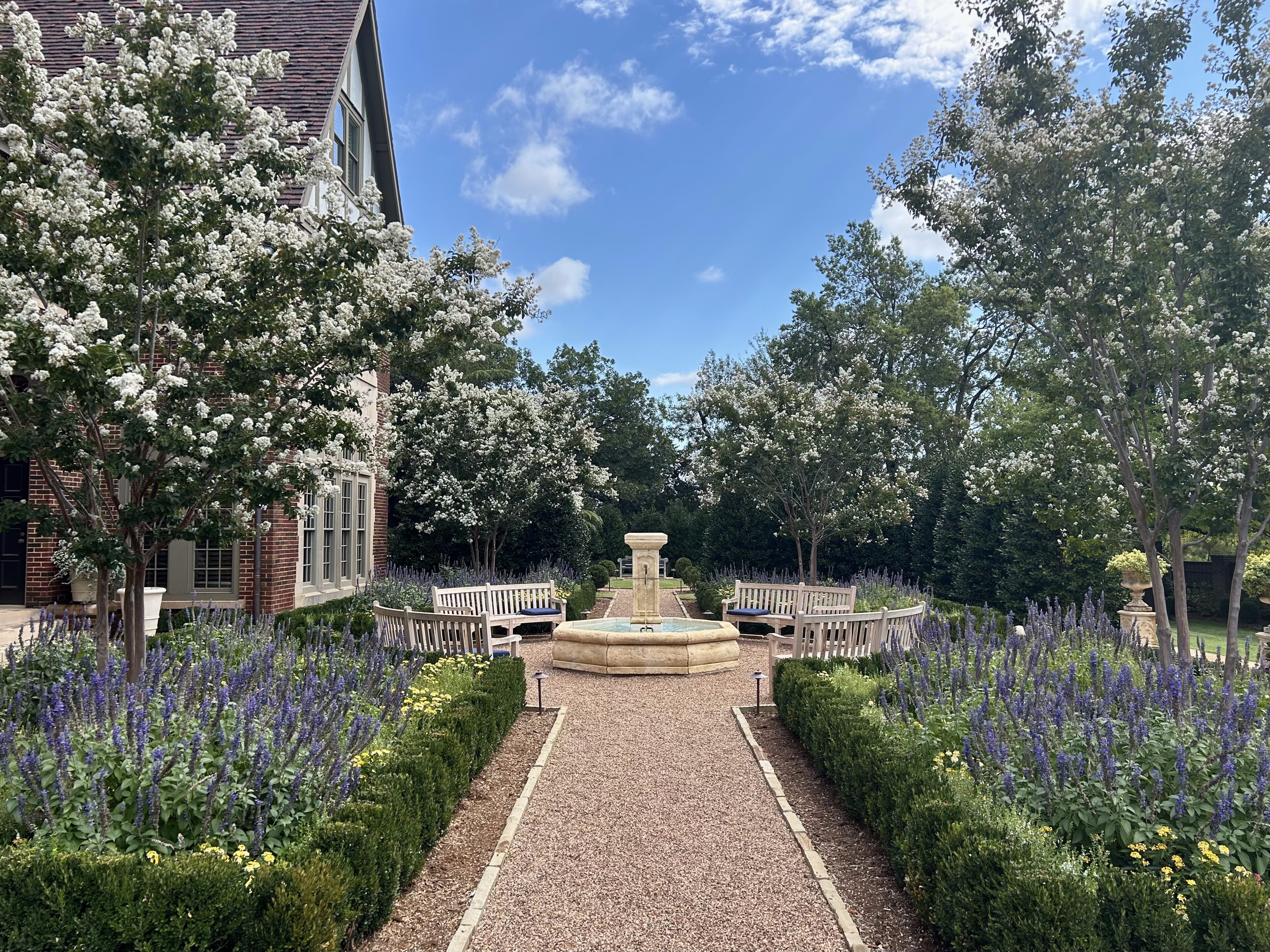 English garden in Nichols Hills with classic landscape design