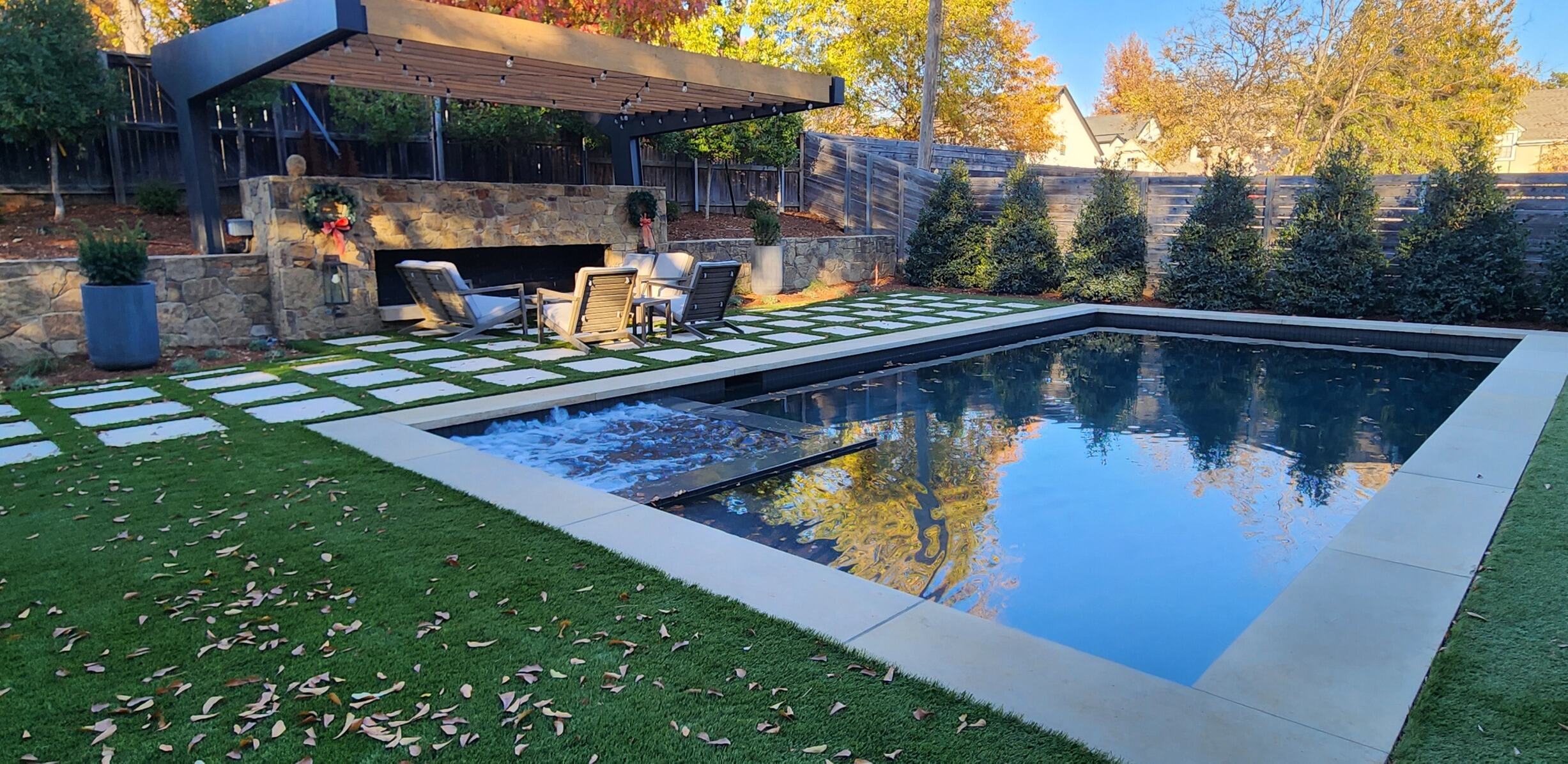 Pool, hot tub, landscape design and outdoor living space