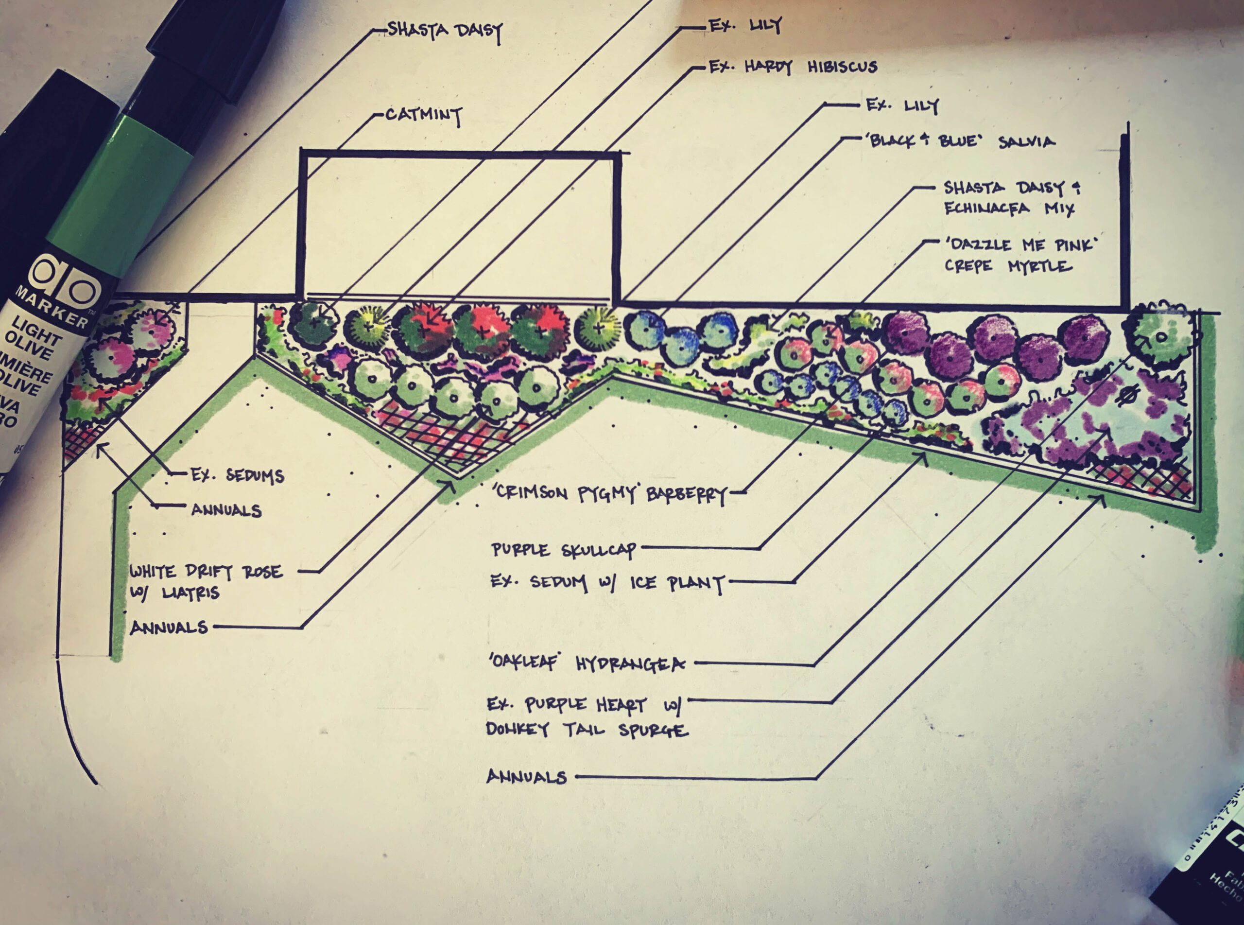 Drawing of Oklahoma City landscape plans